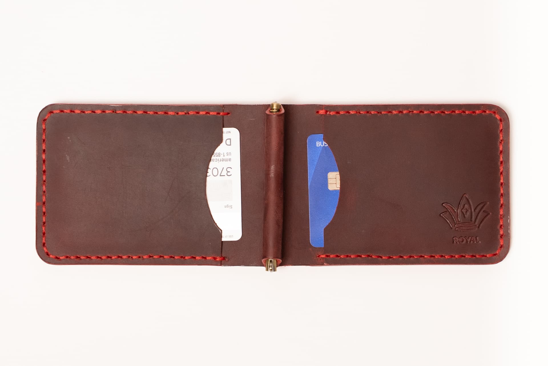 ROYAL Hand Made Cash Clip — Burgundy