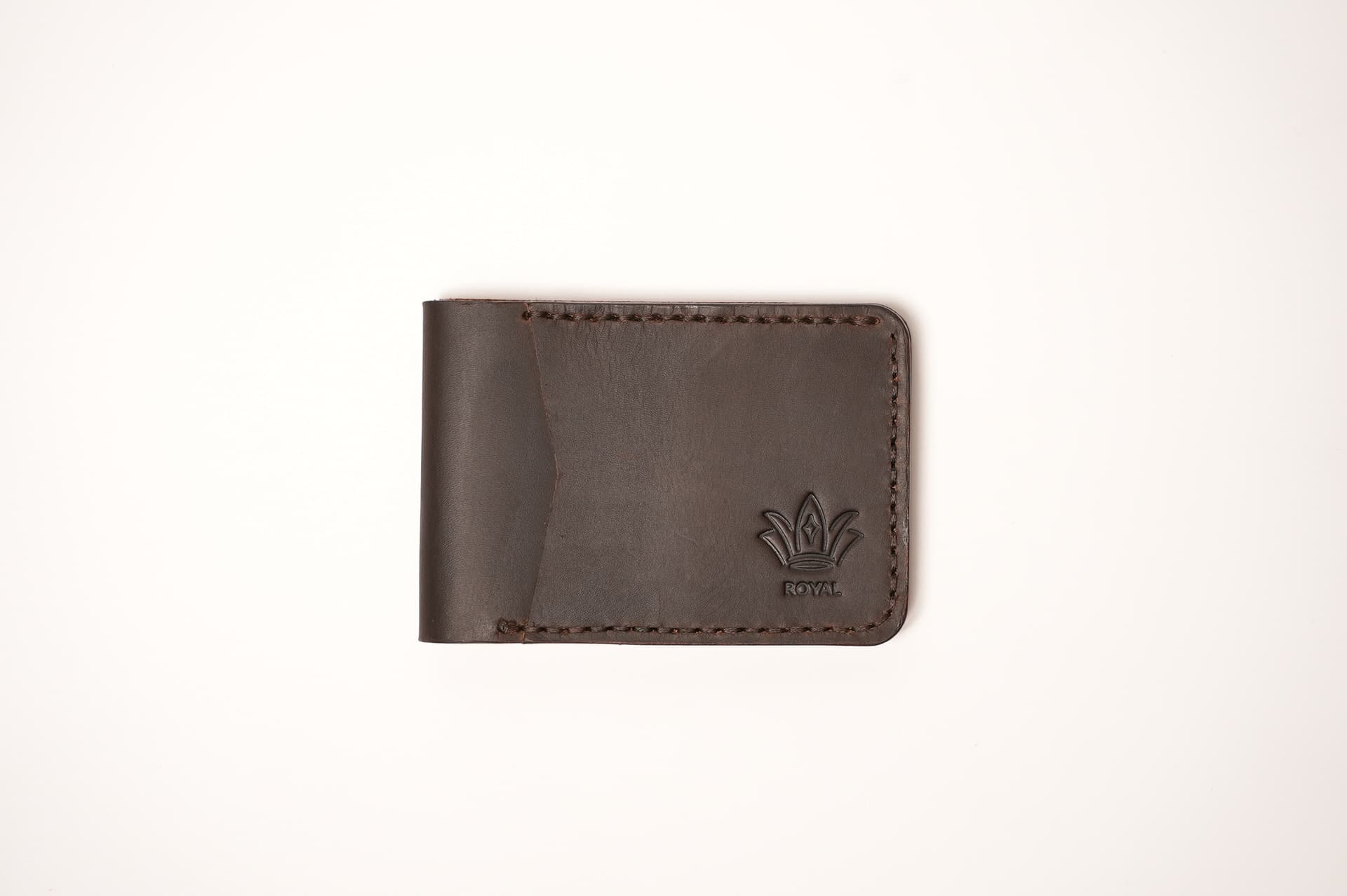 ROYAL Hand Stitch Front Pocket Wallet — Chocolate