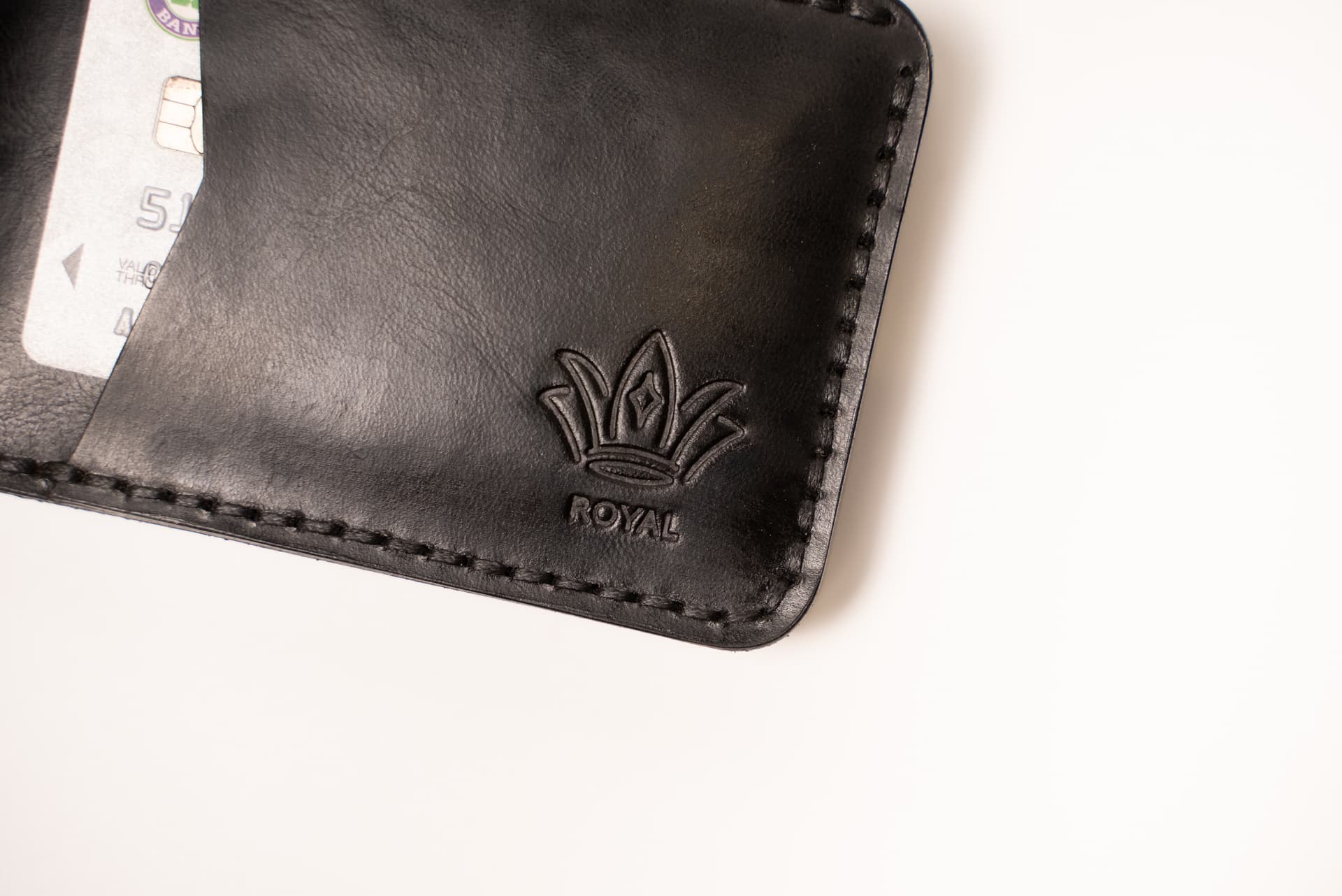 ROYAL Hand Stitch Front Pocket Wallet — Black