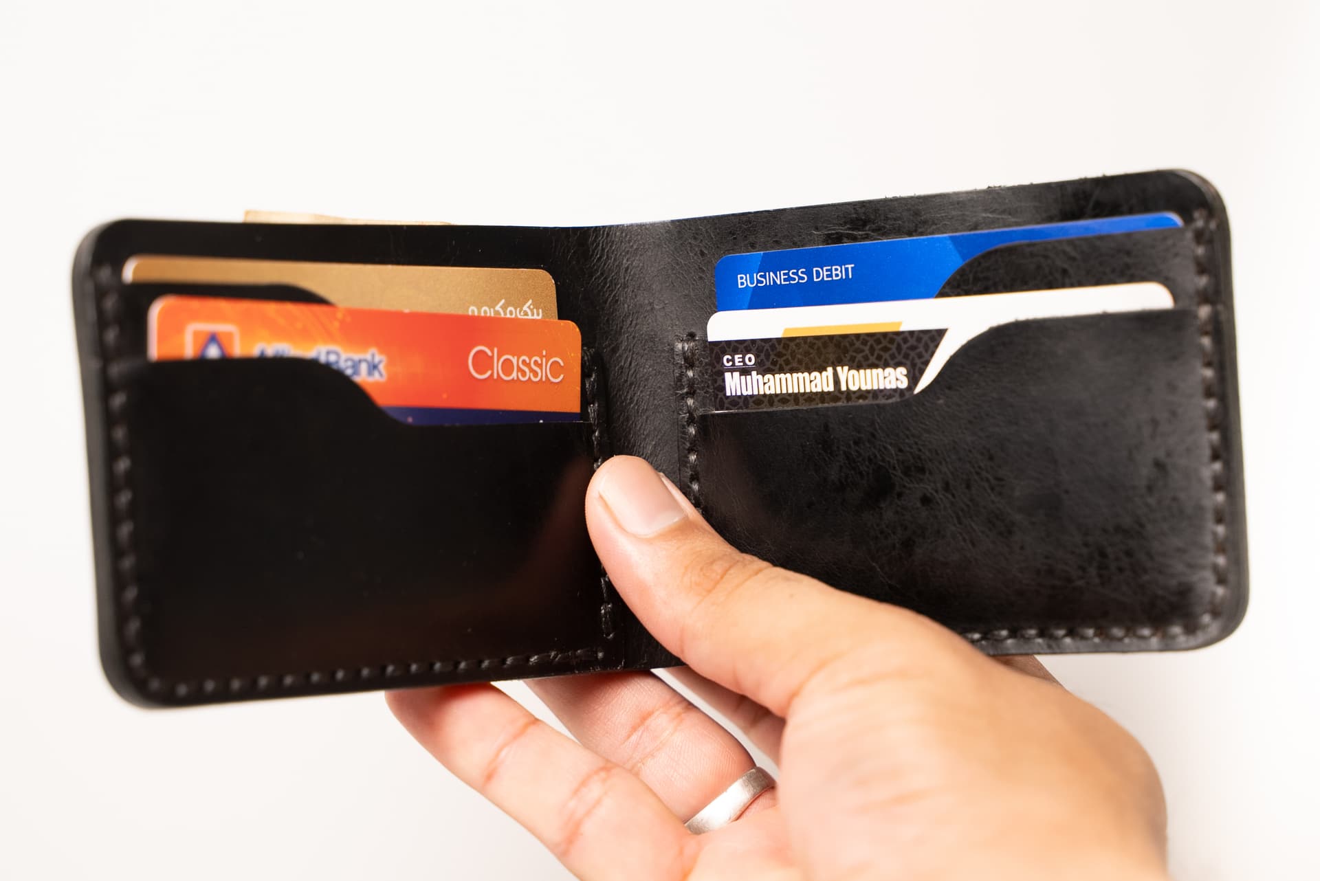 ROYAL Hand Stitch Front Pocket Wallet — Black
