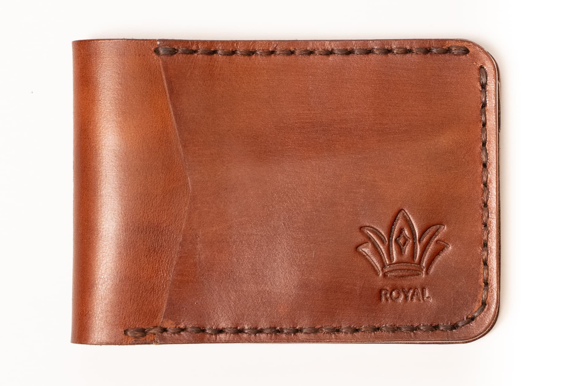 ROYAL Hand Stitch Front Pocket Wallet — Tan