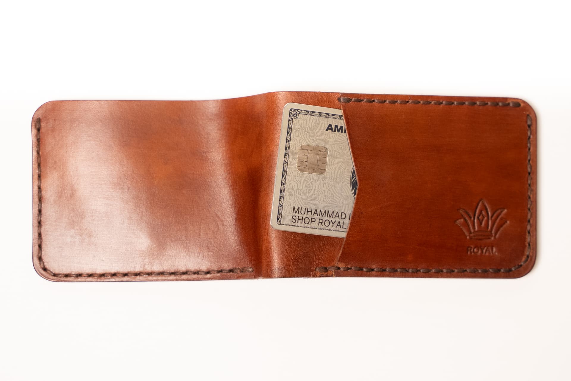 ROYAL Hand Stitch Front Pocket Wallet — Tan