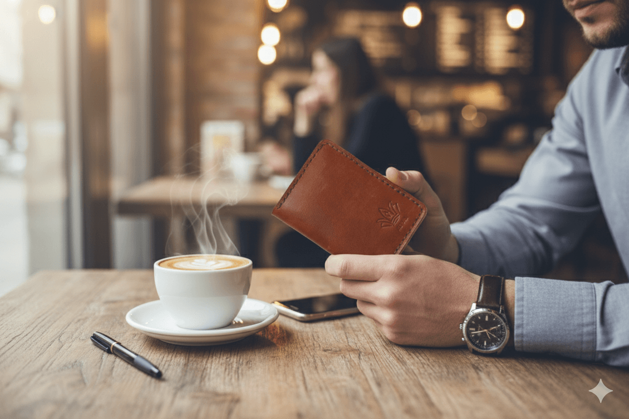ROYAL Hand Made Card Holder — Tan