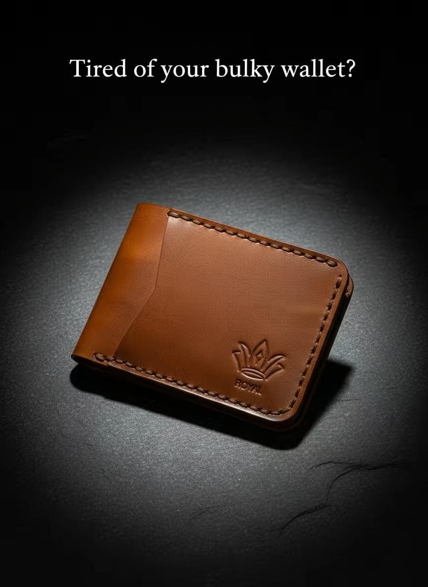 ROYAL Hand Stitch Front Pocket Wallet — Tan