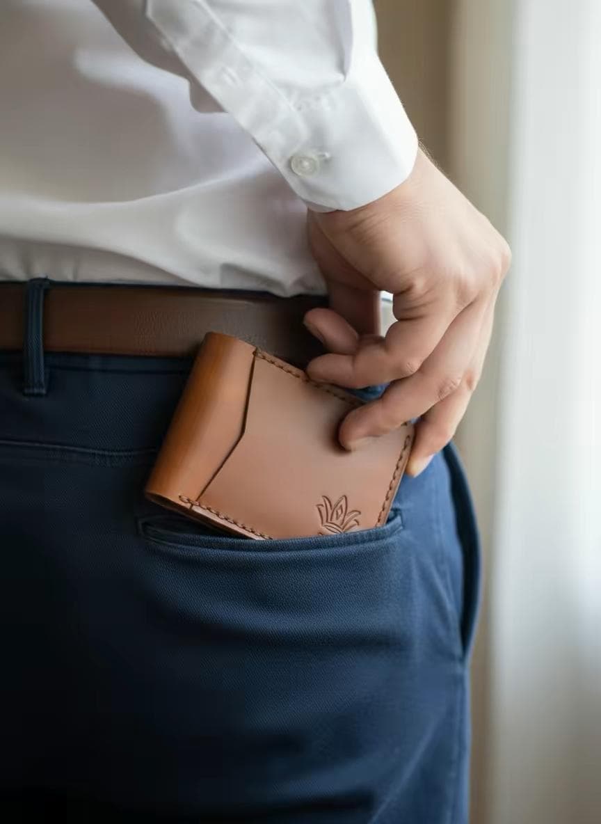 ROYAL Hand Stitch Front Pocket Wallet — Tan