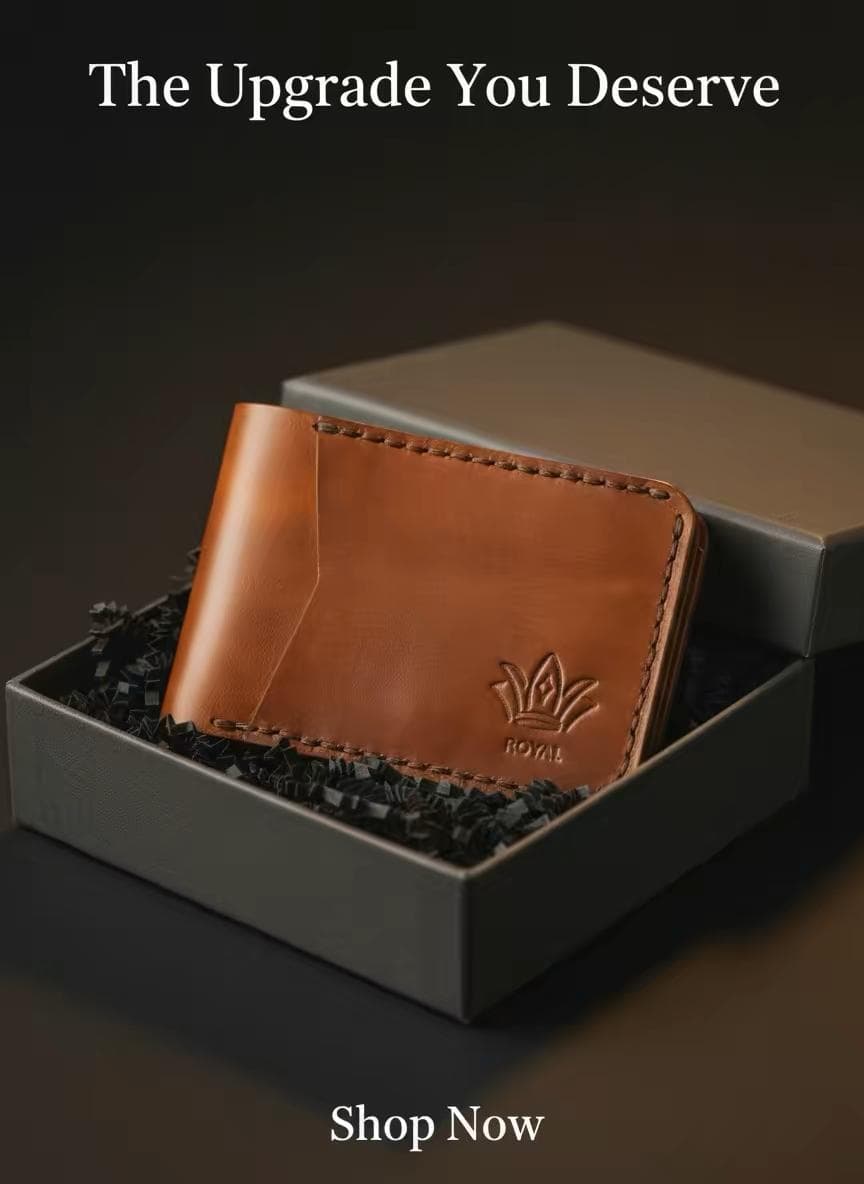 ROYAL Hand Stitch Front Pocket Wallet — Tan