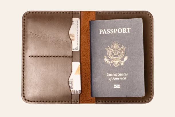 ROYAL Hand Made Passport Cover — Chocolate