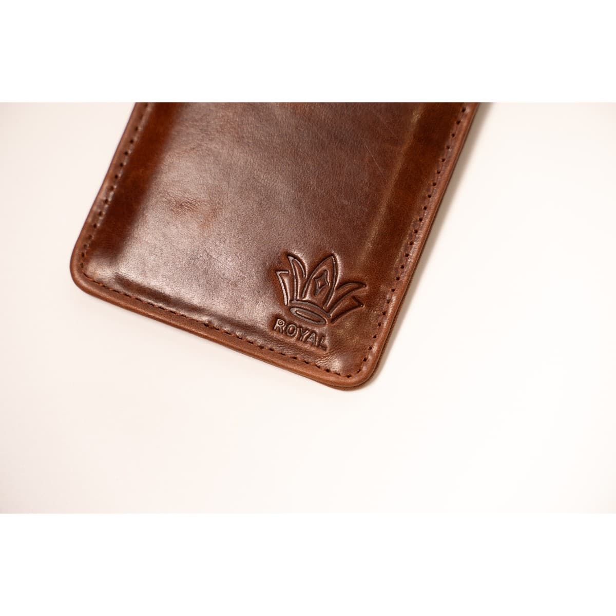 ROYAL Slim Card Holder — Brown — lifestyle view