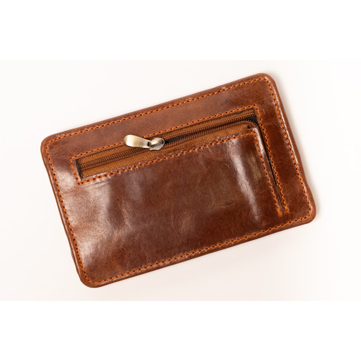 ROYAL Long Flap Card Holder — Tan — back view