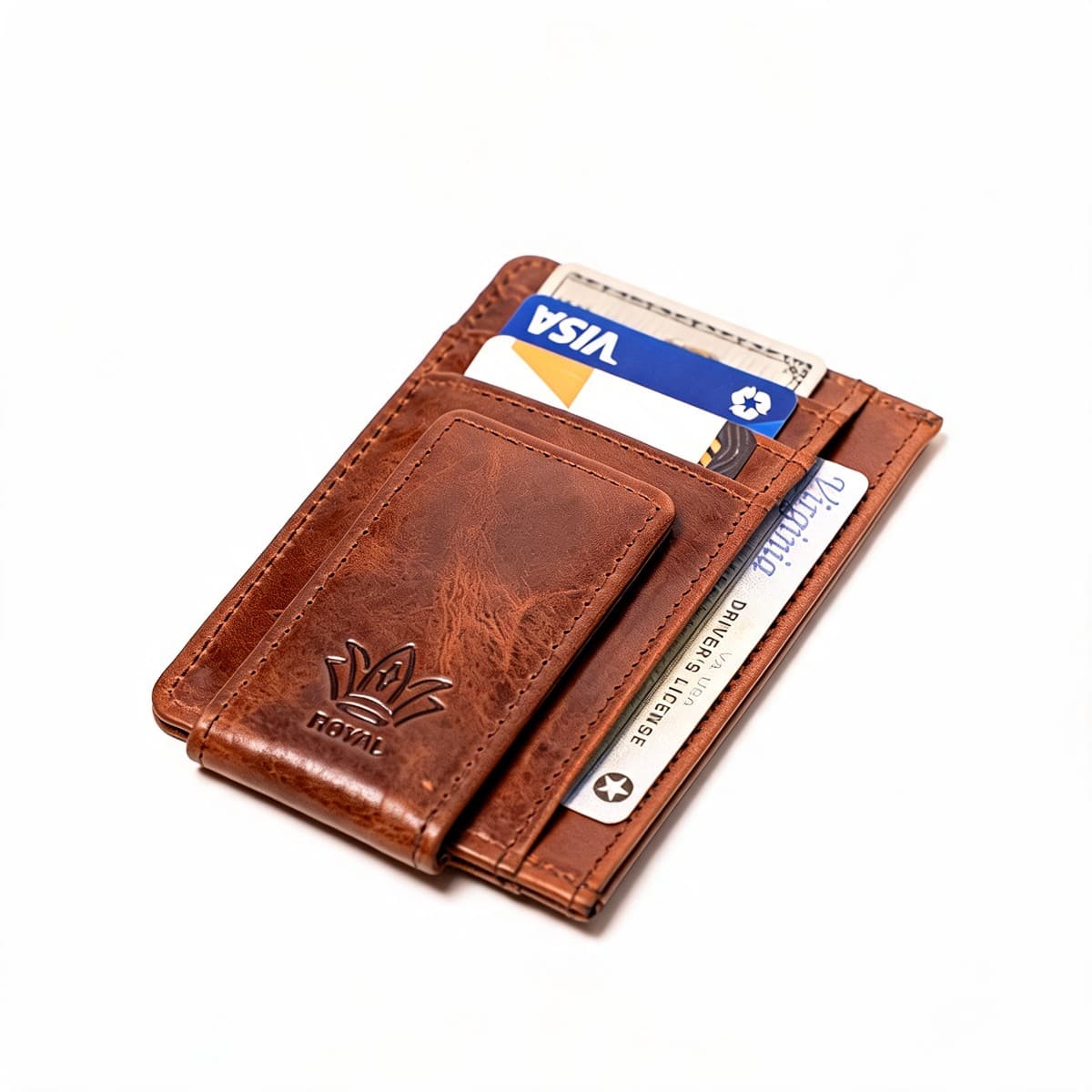 ROYAL Magnet Card Holder — Tan — lifestyle view
