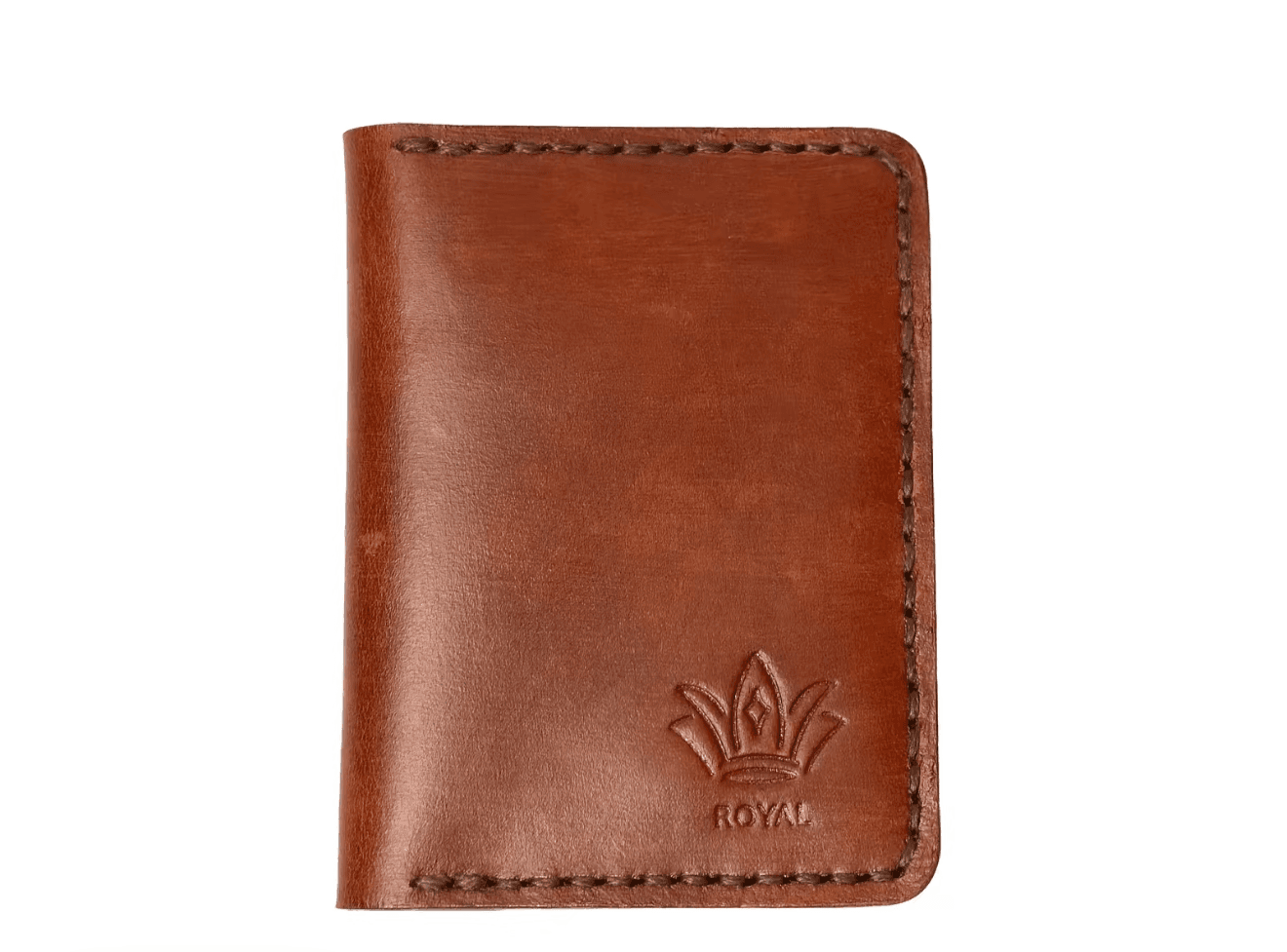 Royal Hand Made Card Holder — Tan — Tan full-grain leather