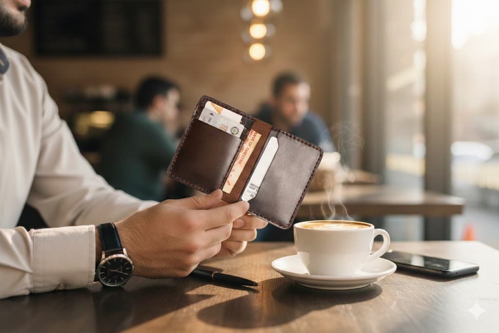 ROYAL Hand Made Card Holder — Brown
