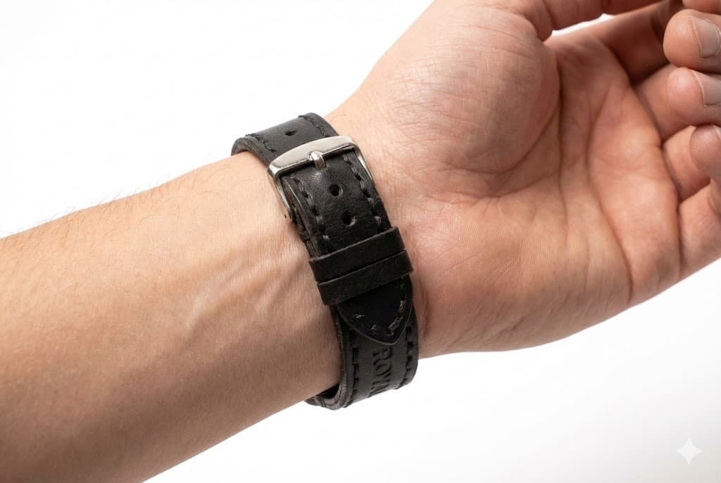 ROYAL Leather Watch Strap — Black