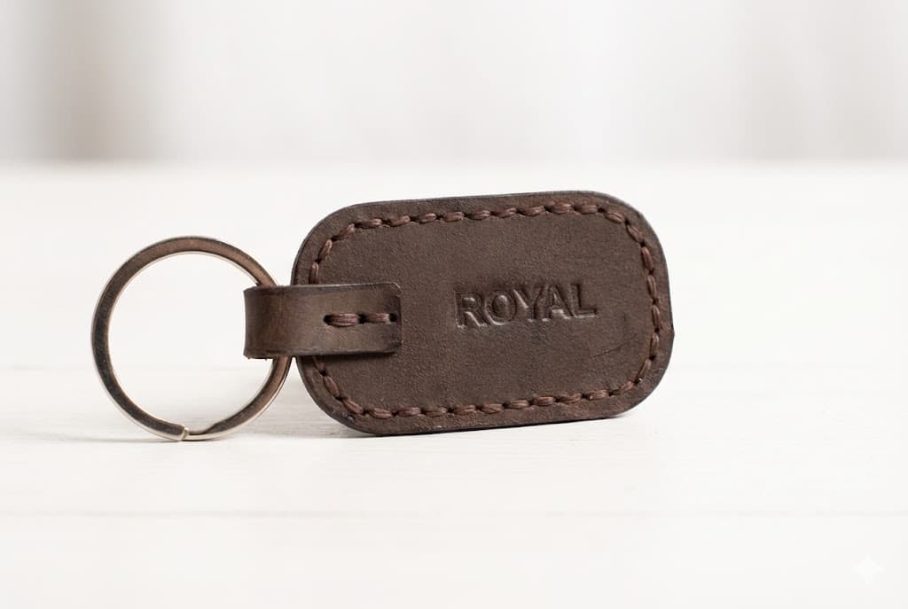 ROYAL Leather Keychain — Brown