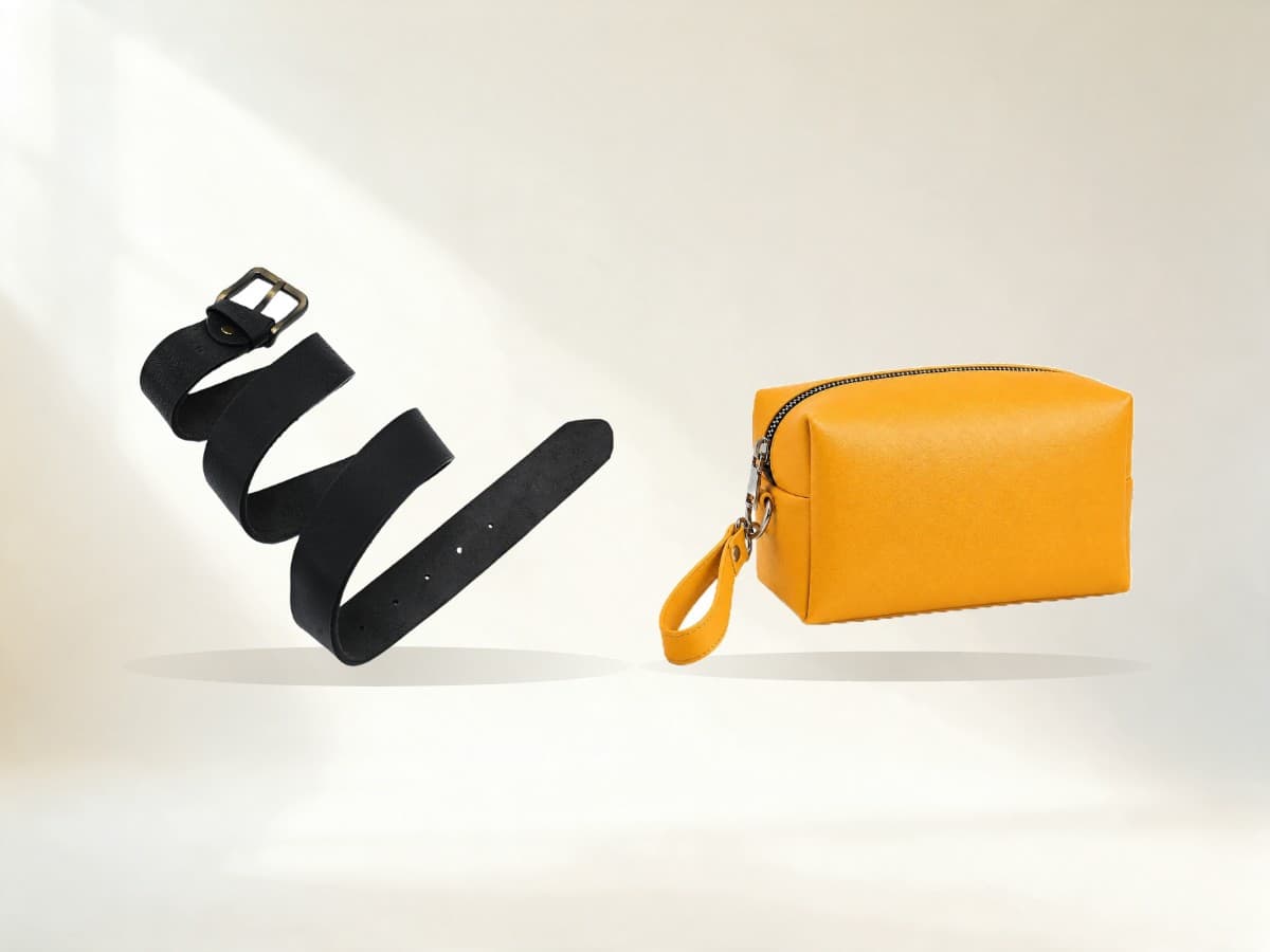 New ROYAL leather arrivals on a bright cream backdrop