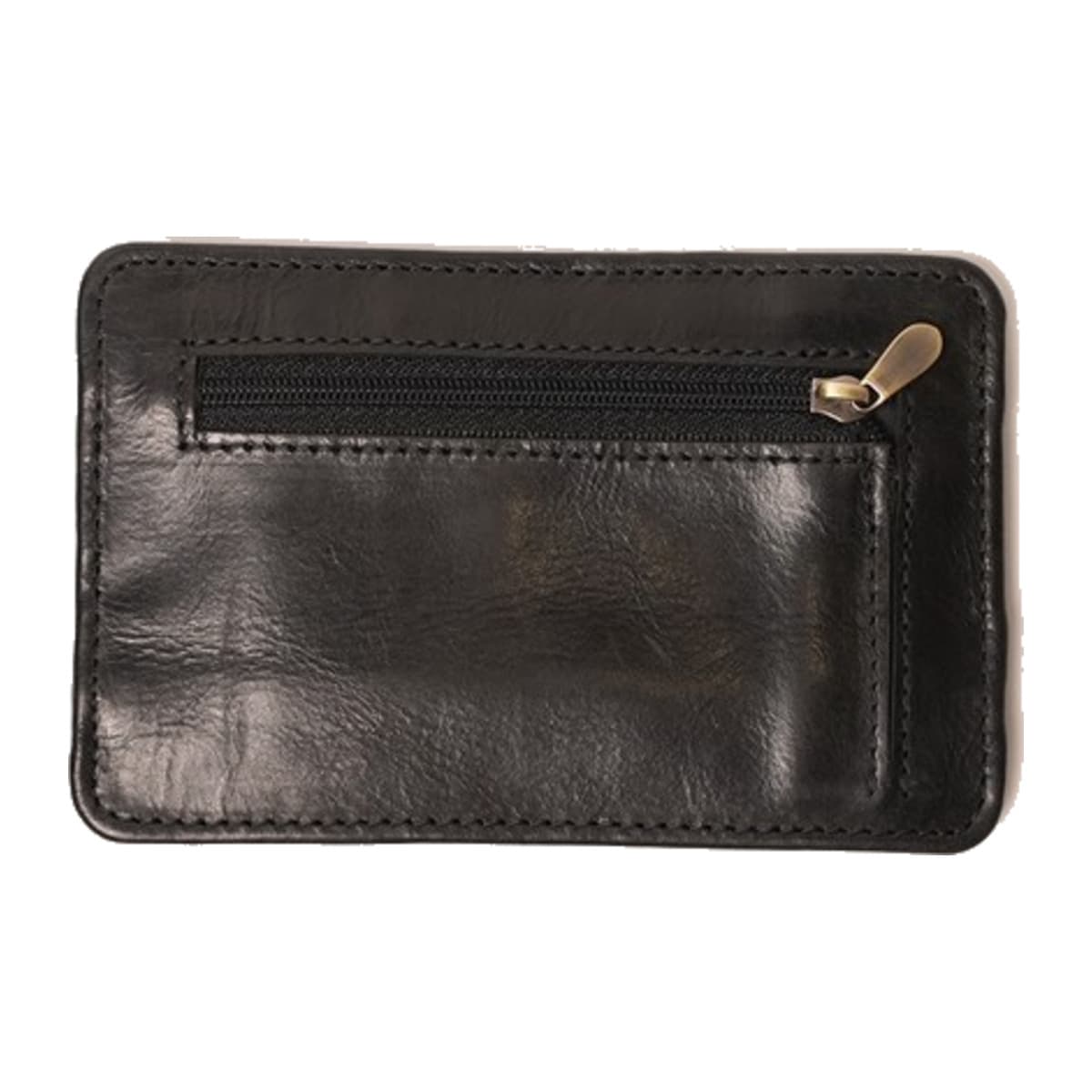 Royal Long Flap Card Holder — Black — Black full-grain leather, view 6