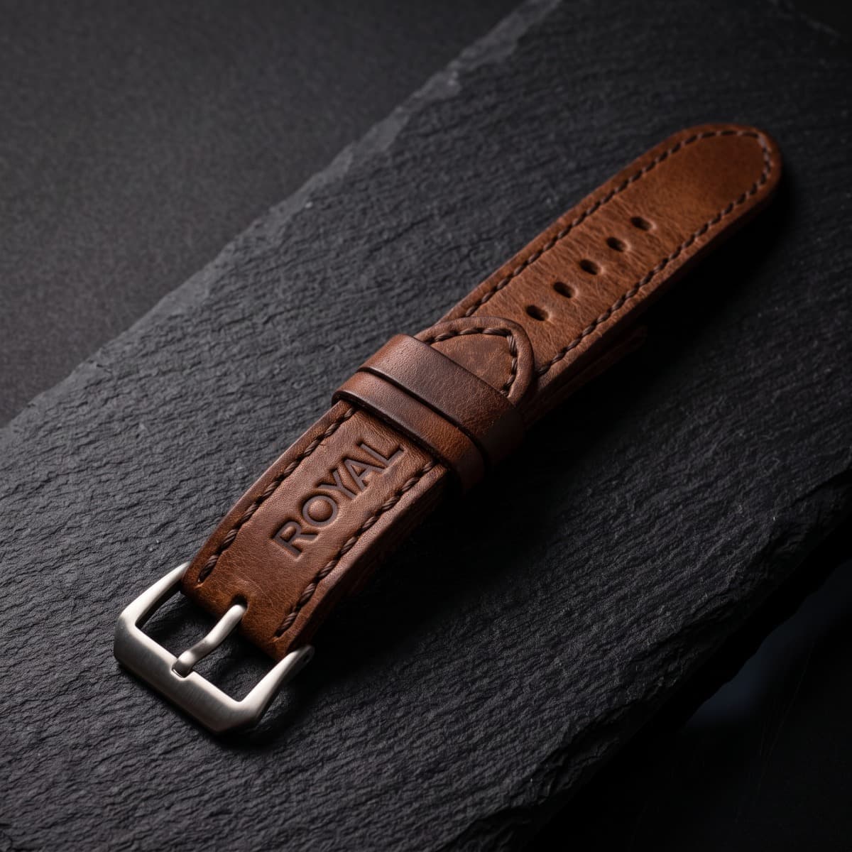 ROYAL Leather Watch Strap — Tan — lifestyle view