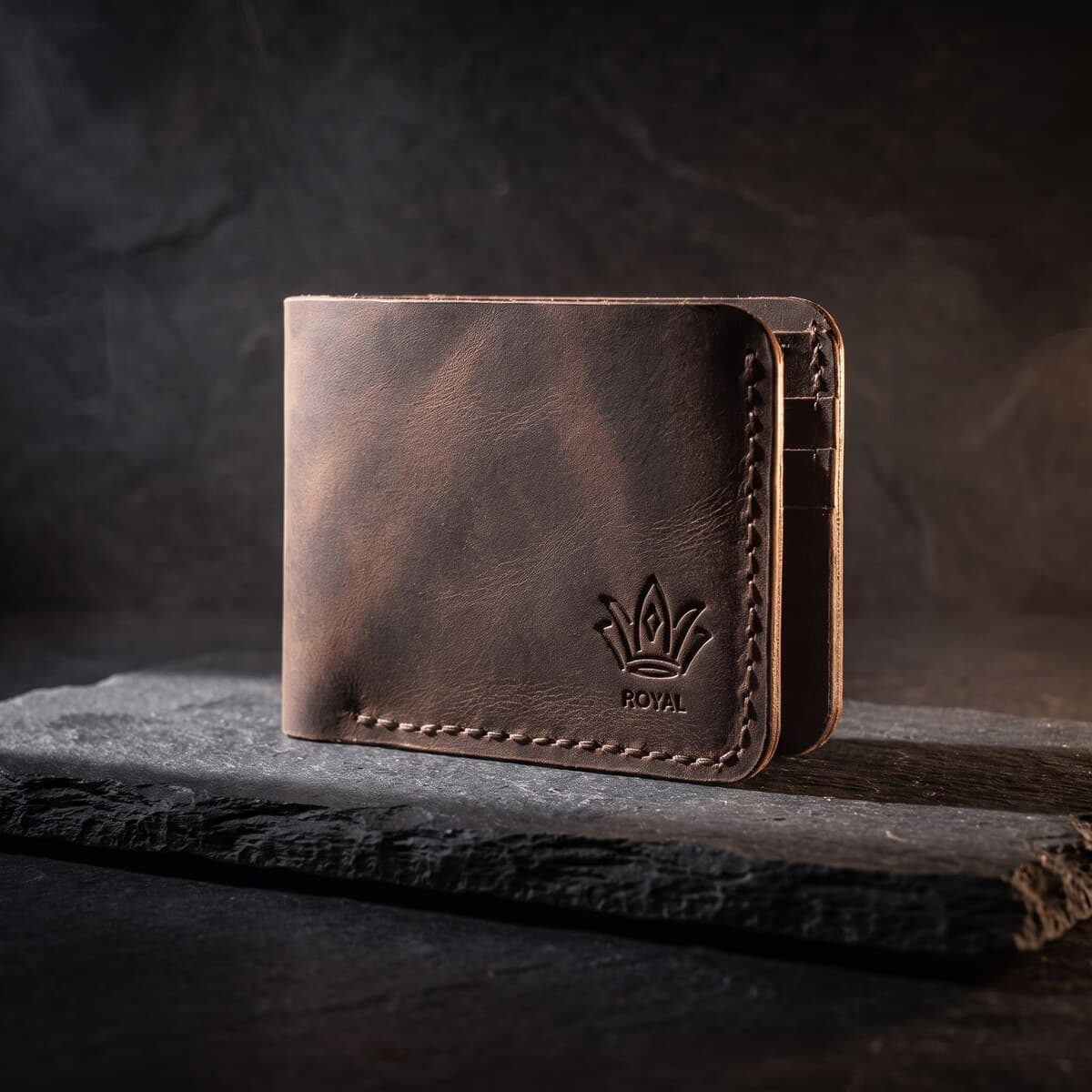 Royal Hand Made 3 Pocket + Hidden Wallet β Chocolate β Chocolate full-grain leather