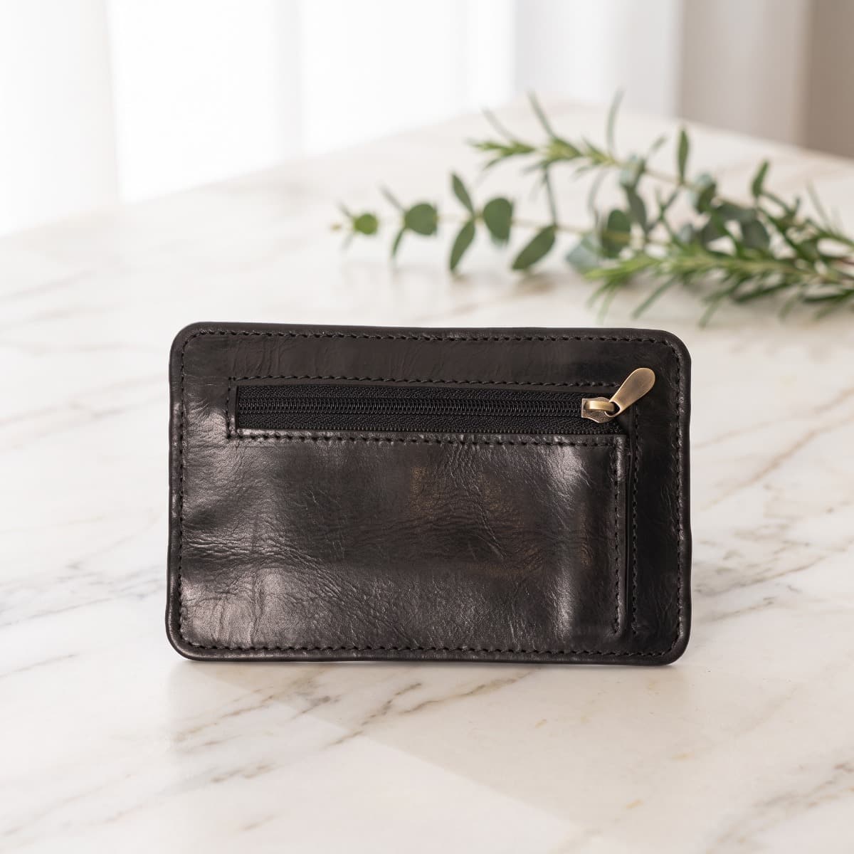ROYAL Long Flap Card Holder — Black — lifestyle view