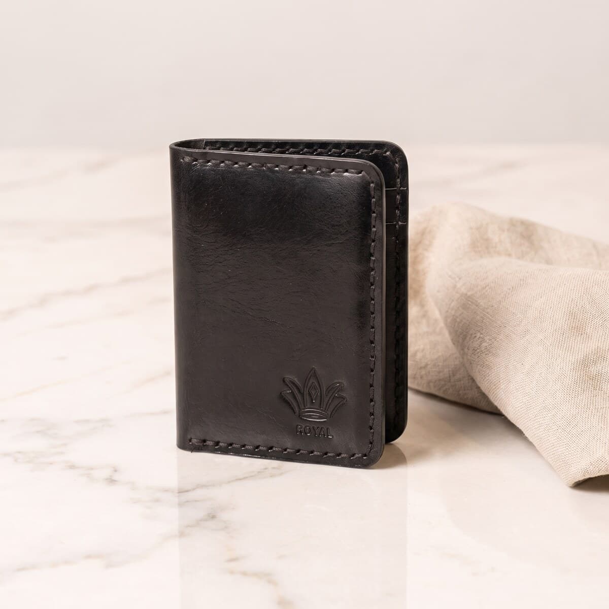 ROYAL Hand Made Card Holder — Black — lifestyle view