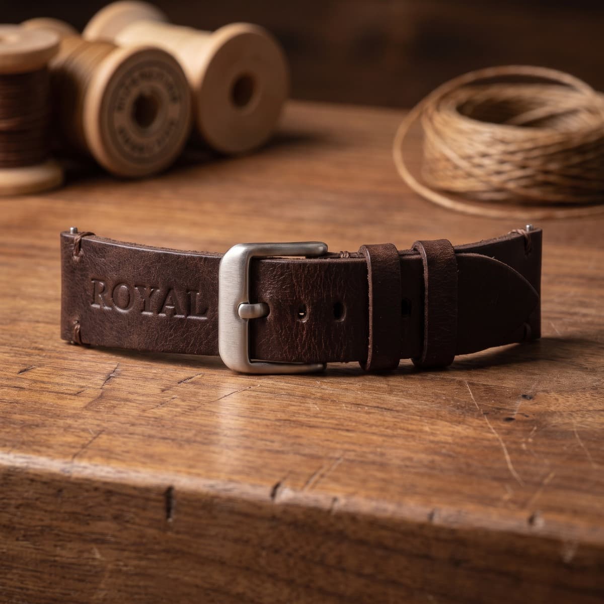 ROYAL Leather Watch Strap — Chocolate Brown — lifestyle view