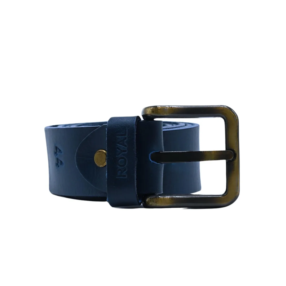 ROYAL Hand Crafted Leather Belts (Blue, 48)