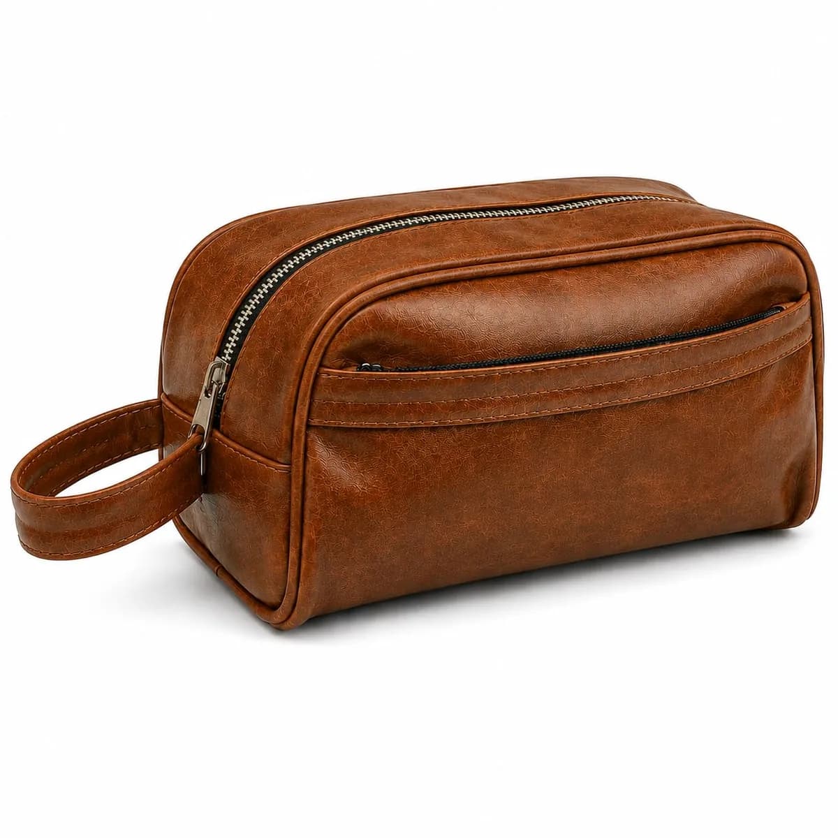ROYAL Genuine Leather Toiletry Bag for Men & Women | Large Capacity Travel Dopp Kit | Cosmetic & Shaving Organizer (Chocolate)