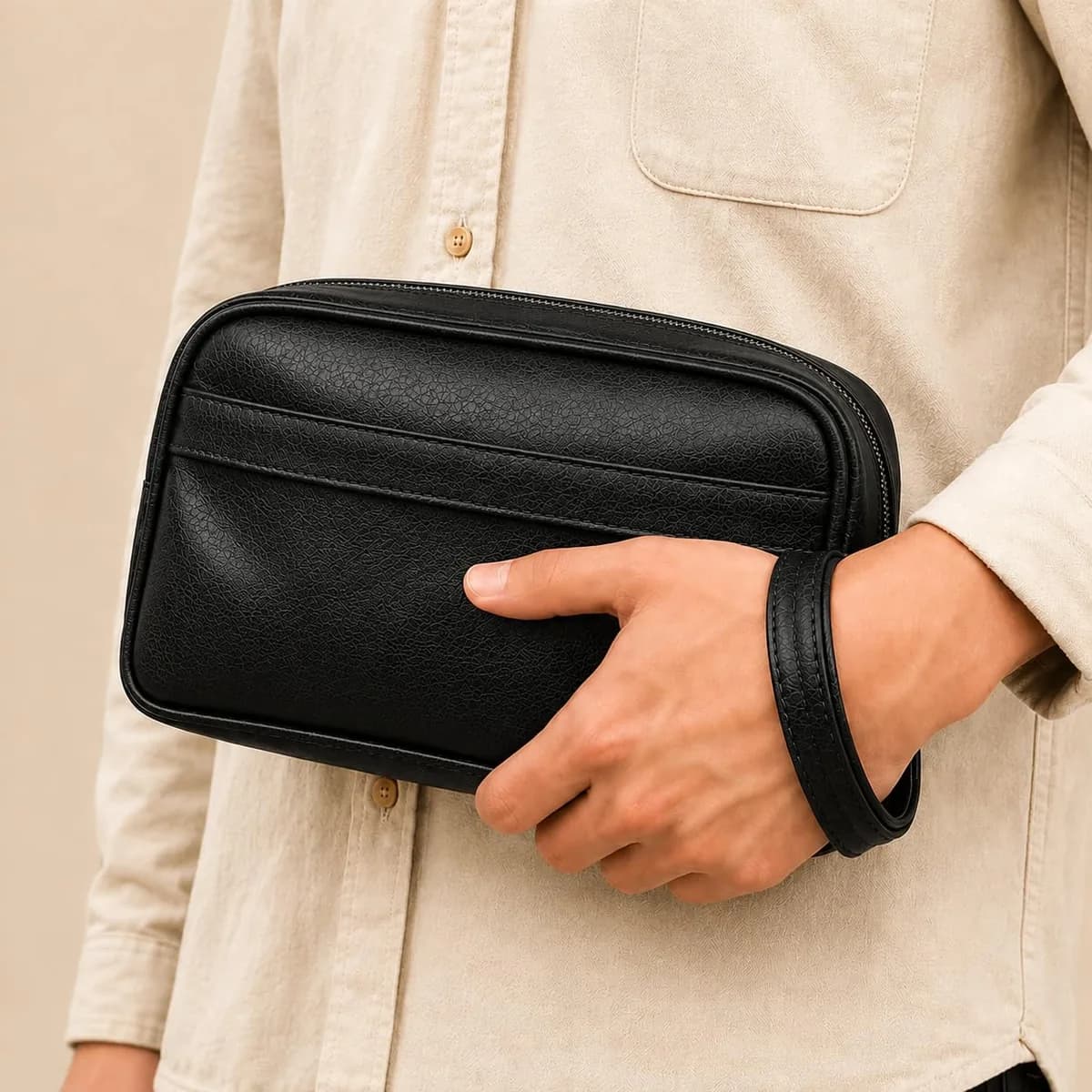 ROYAL Genuine Leather Toiletry Bag for Men and Women, Travel Dopp Kit
