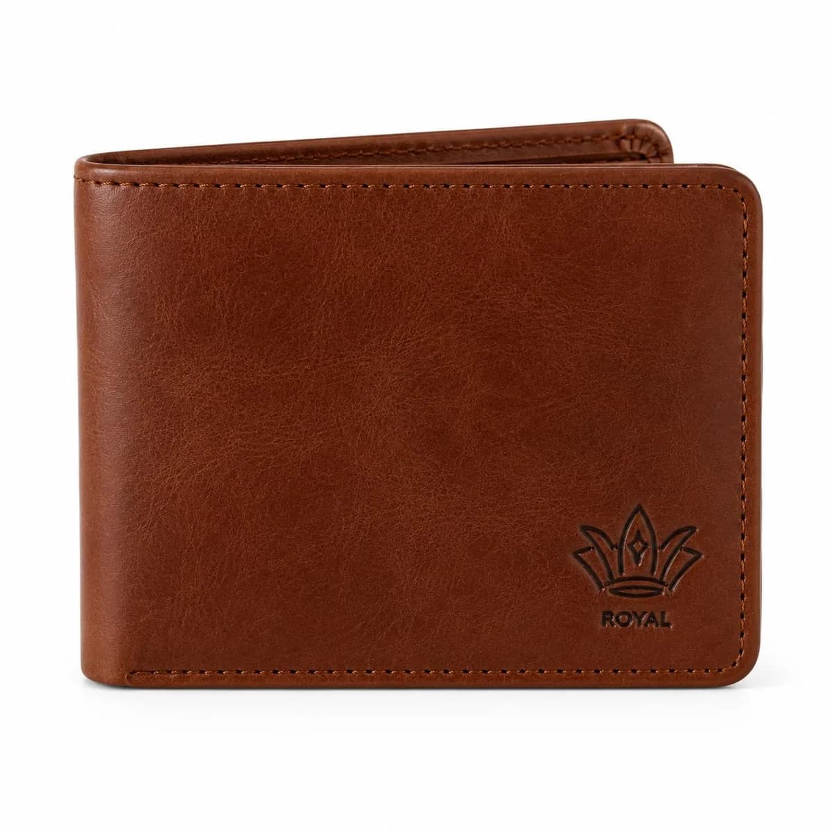 ROYAL Genuine Leather Bifold Wallet for Men – 10 Card Slots, 2 Cash Pockets, Lift-Up ID Window, Compact Design for Everyday Carry & Gifting