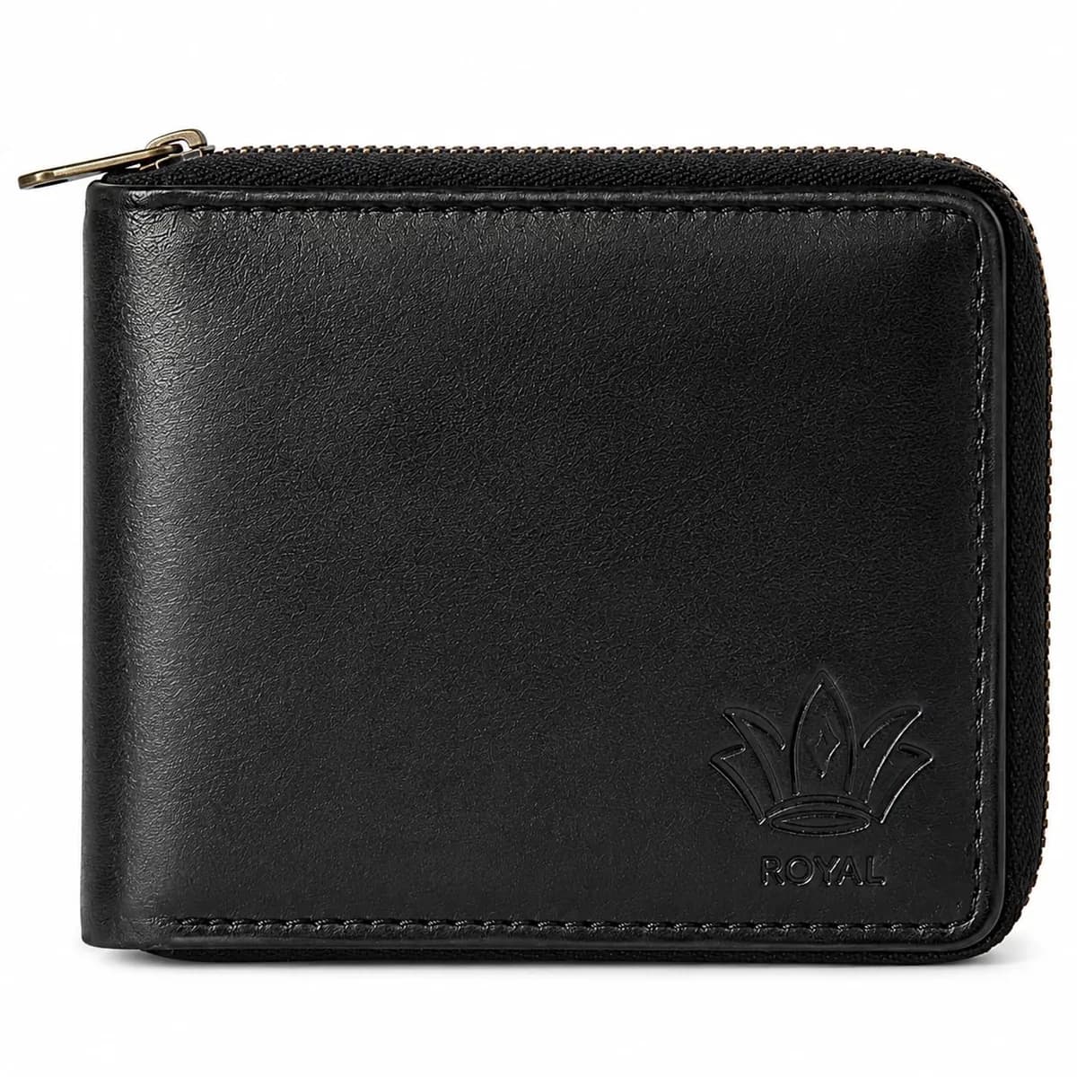 ROYAL Men's Zipper Wallet, Bifold Wallet for Men with 6 Card Slots, 2 Cash Compartments & ID Window, Compact 2-Layer Wallet with Wraparound Zipper