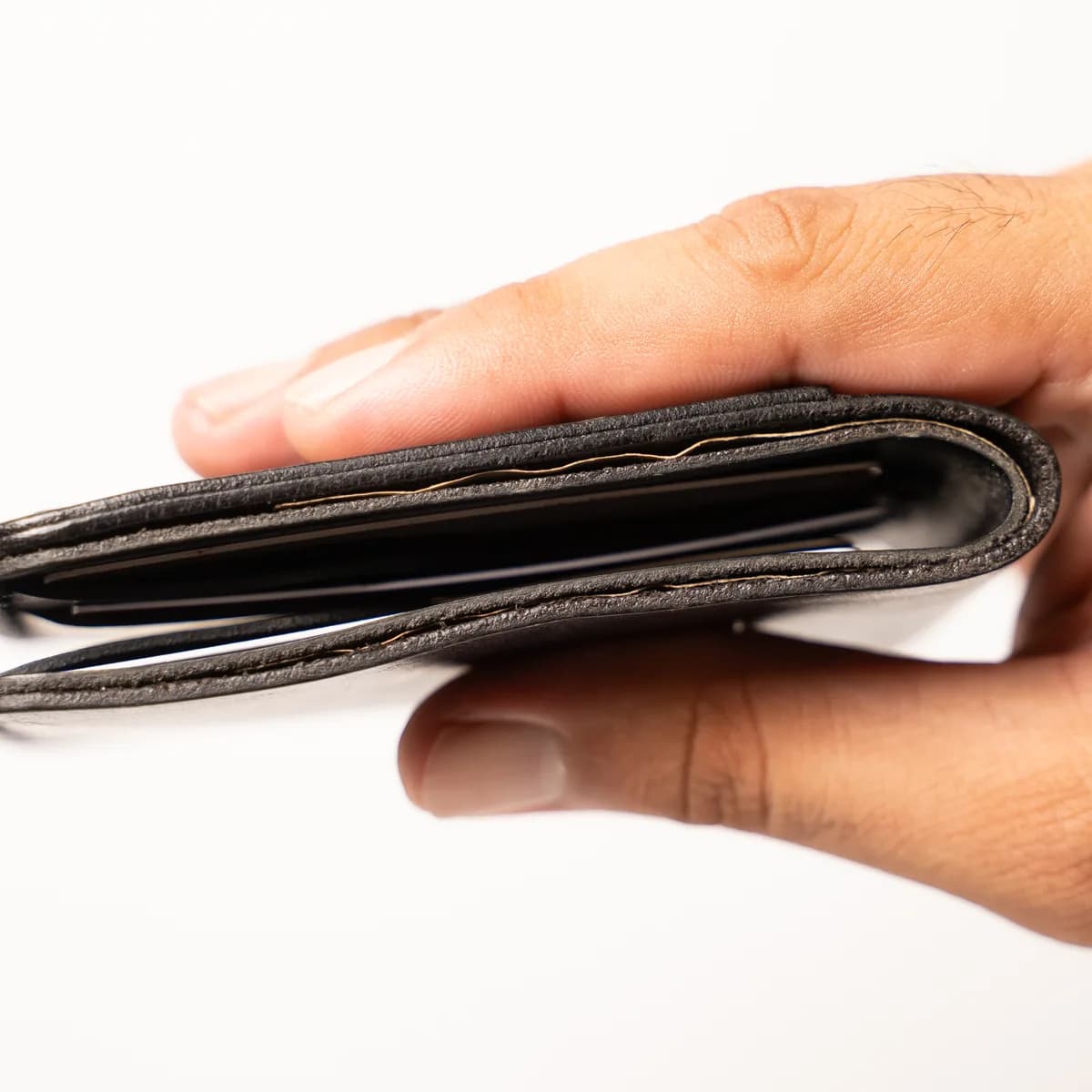 Slim Front Pocket Wallet, Black — Full-Grain