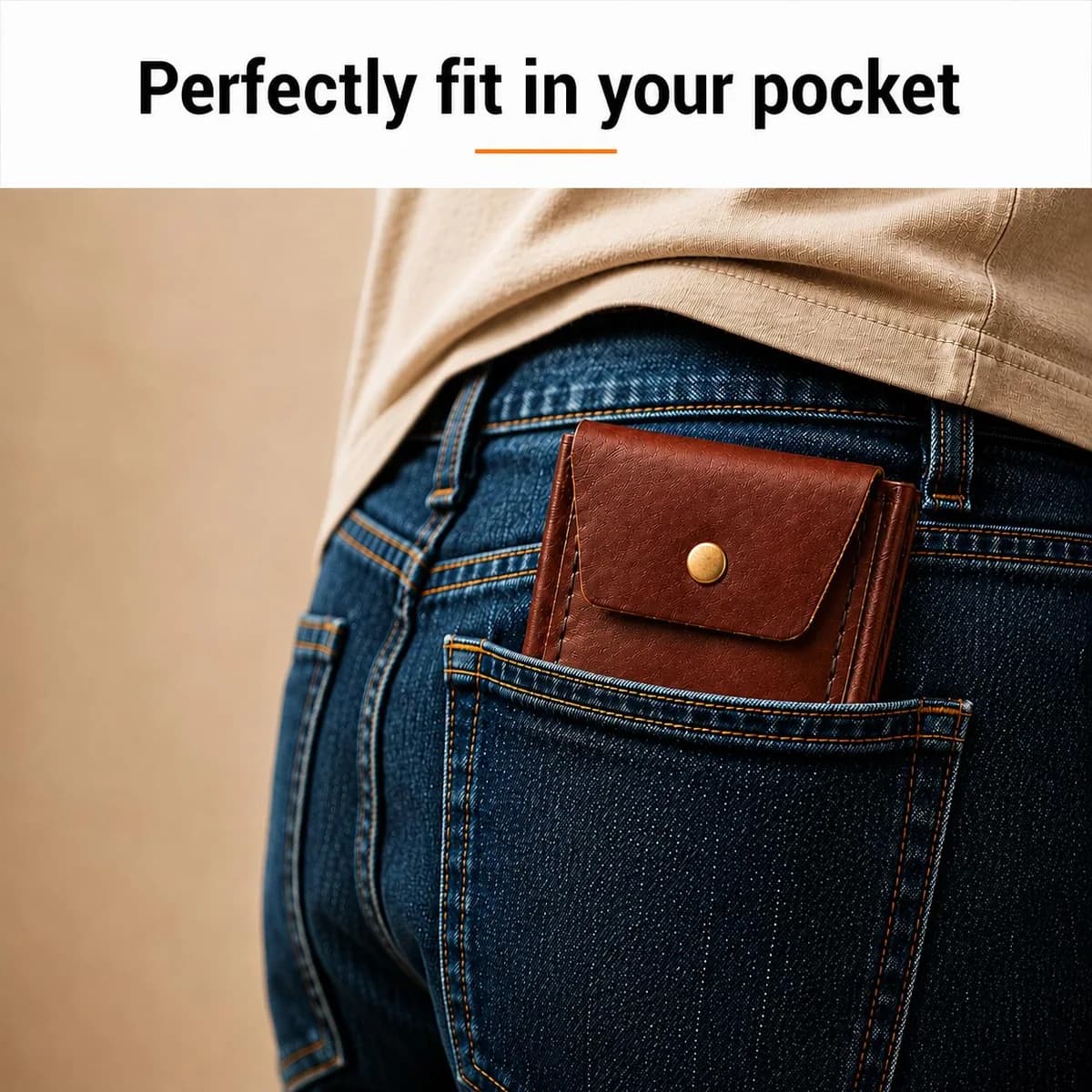 Genuine Leather Wallet Men Slim Bifold Handmade Card Holder | Brown Wallet