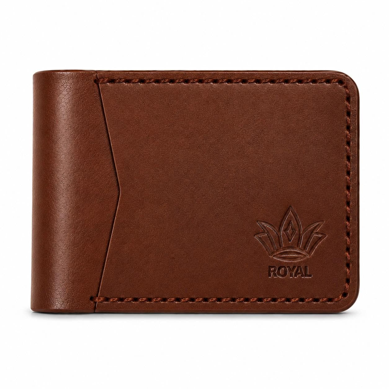 ROYAL Hand Stitch Front Pocket Wallet β Chocolate