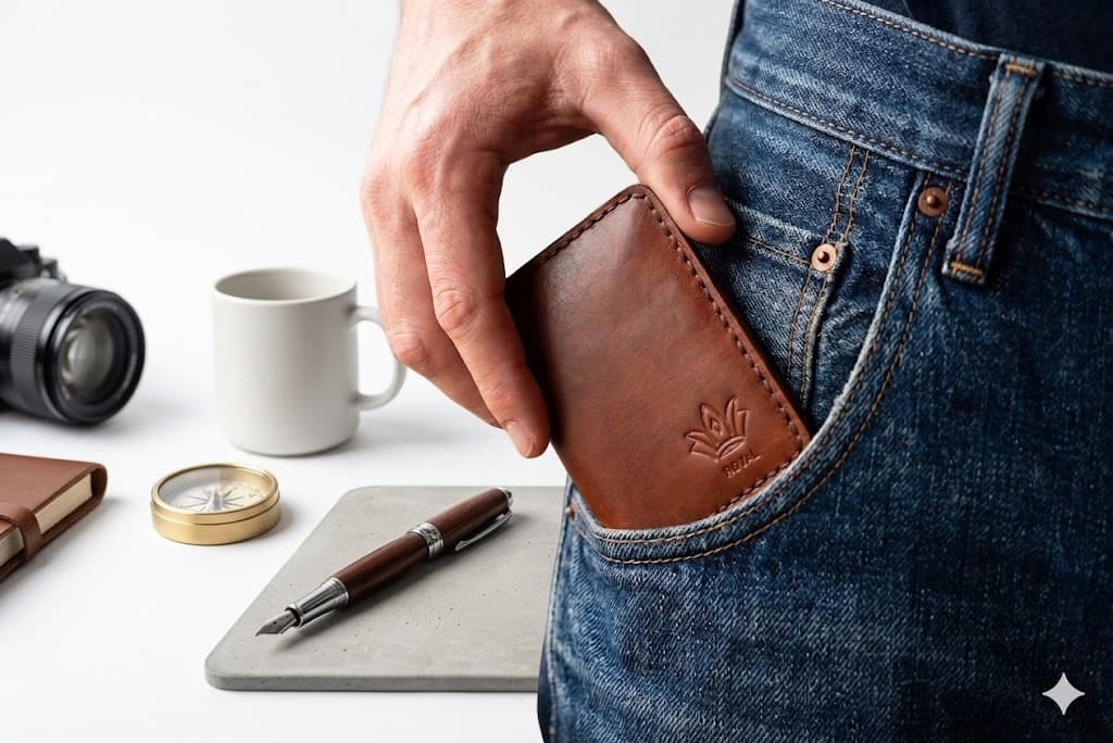 ROYAL Hand Made Card Holder — Tan