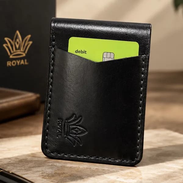 ROYAL Hand-Stitched Front Pocket Wallet β Black