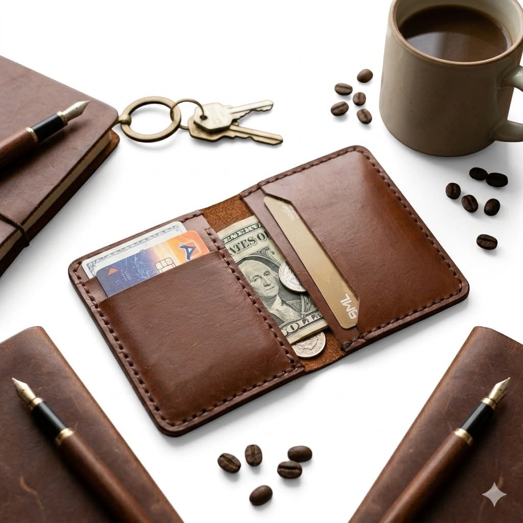 ROYAL Hand Made Card Holder — Tan