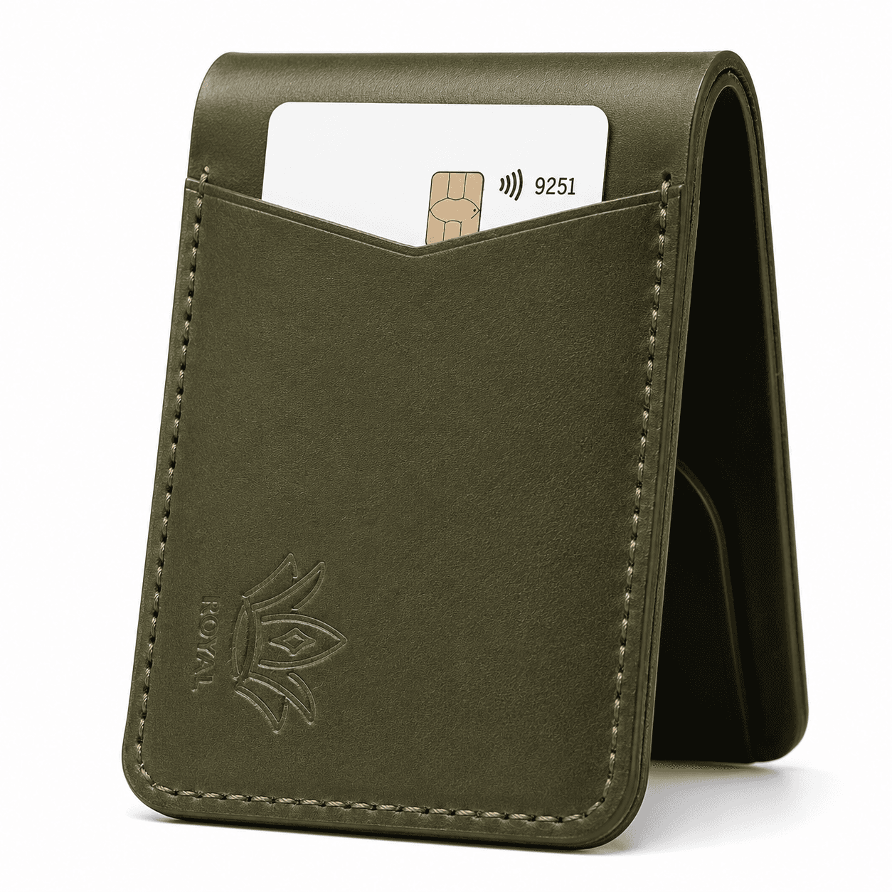 ROYAL Hand Stitch Front Pocket Wallet β Green