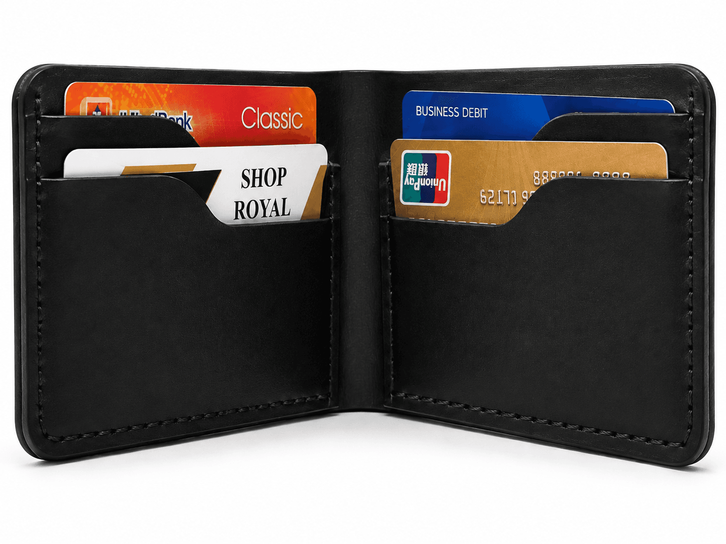 ROYAL Hand-Stitch Front Pocket Wallet — Black