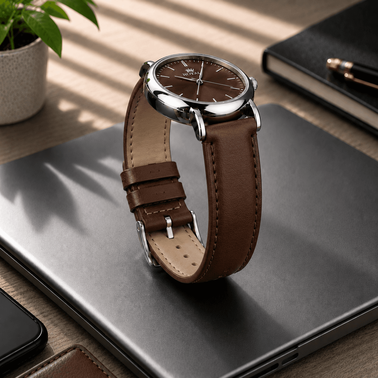 ROYAL Leather Watch Strap — Chocolate Brown