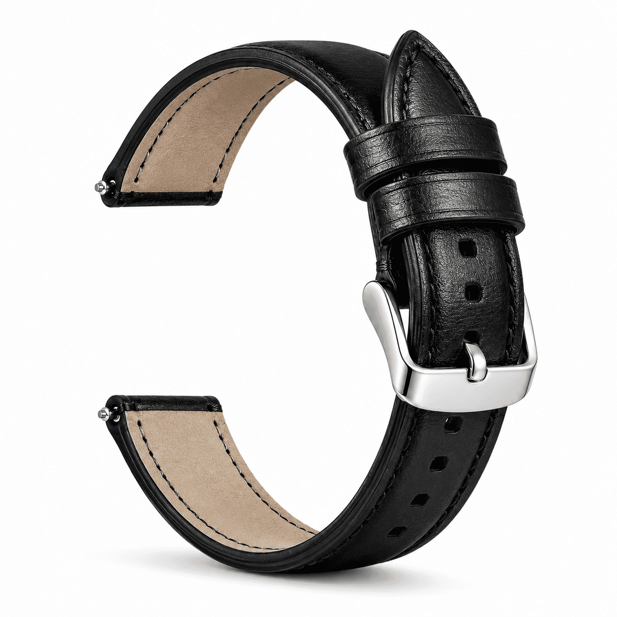 ROYAL Leather Watch Strap β Black