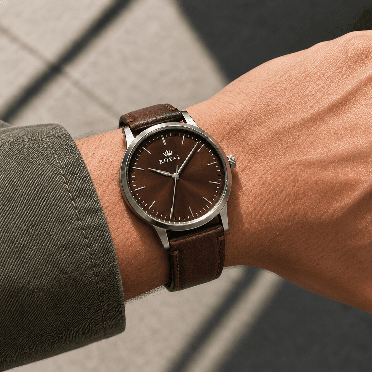 ROYAL Leather Watch Strap — Chocolate Brown