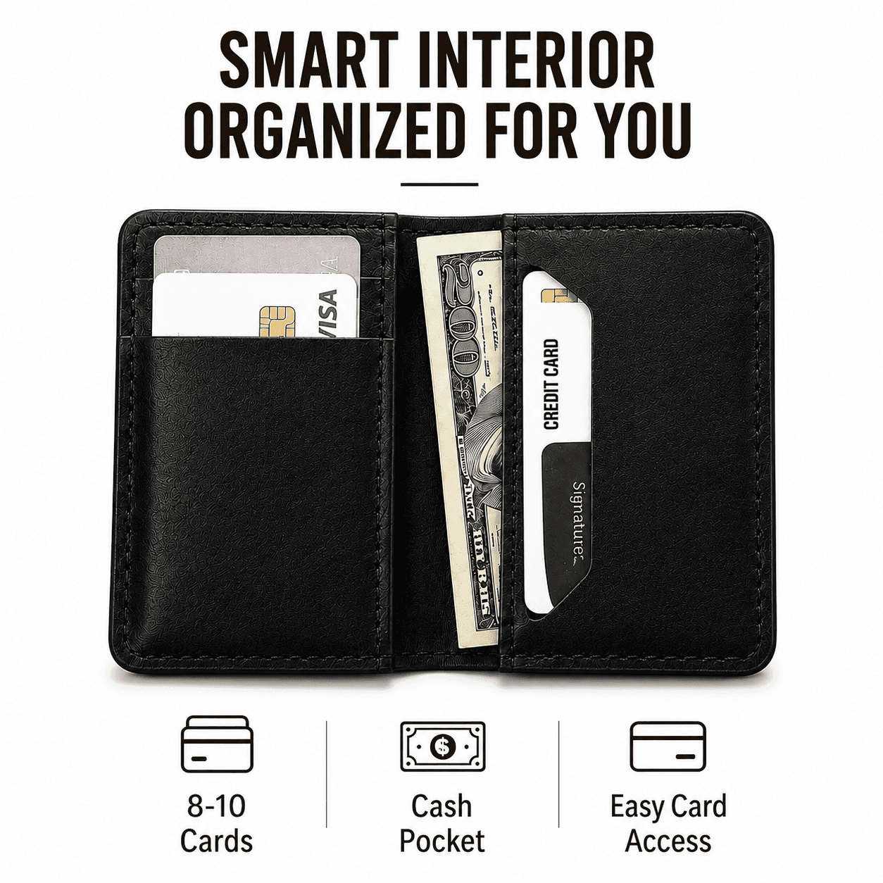 ROYAL Hand Made Card Holder — Black