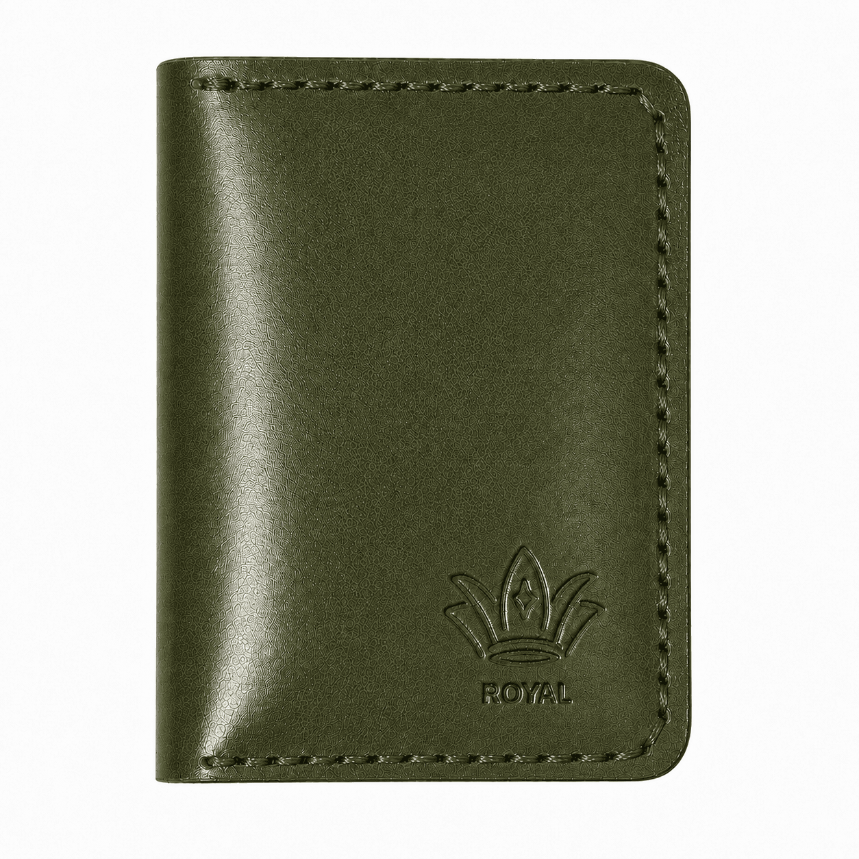 Royal Hand Made Card Holder β Green β Green full-grain leather