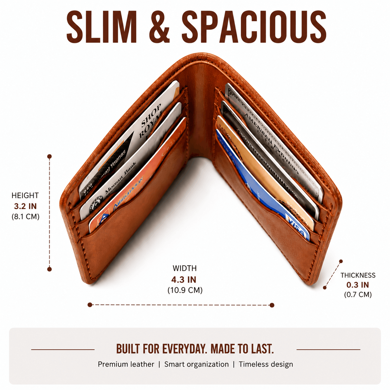 ROYAL Hand Made Regular 3 Pocket Wallet — Tan