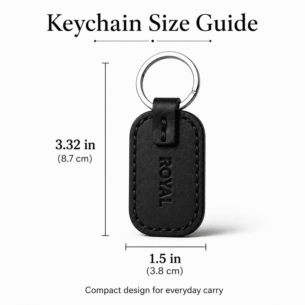 ROYAL Leather Keychain — Black