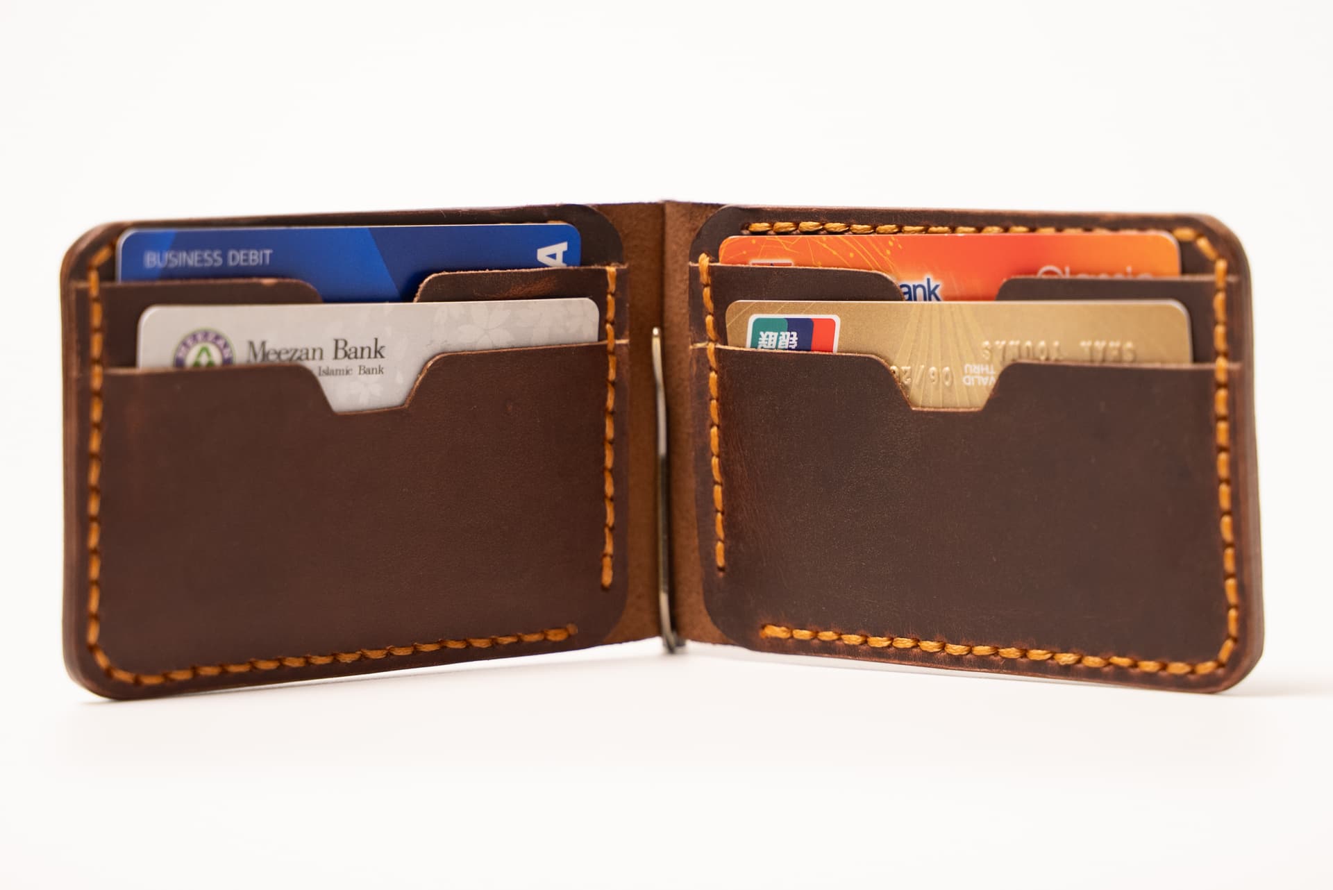 Royal Hand Made Cash Clip — Tan — Tan full-grain leather, view 4