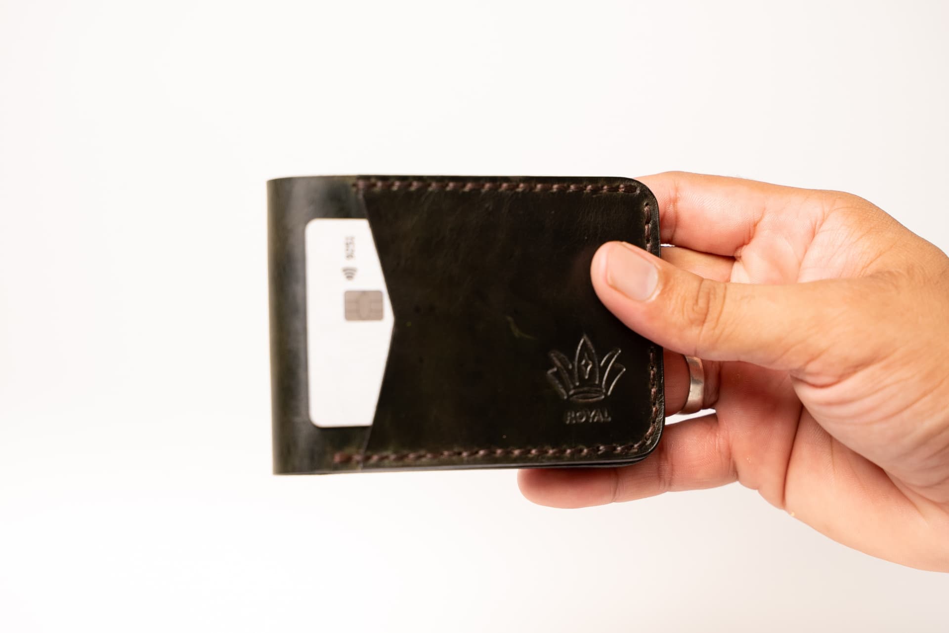 ROYAL Hand Stitch Front Pocket Wallet — Green
