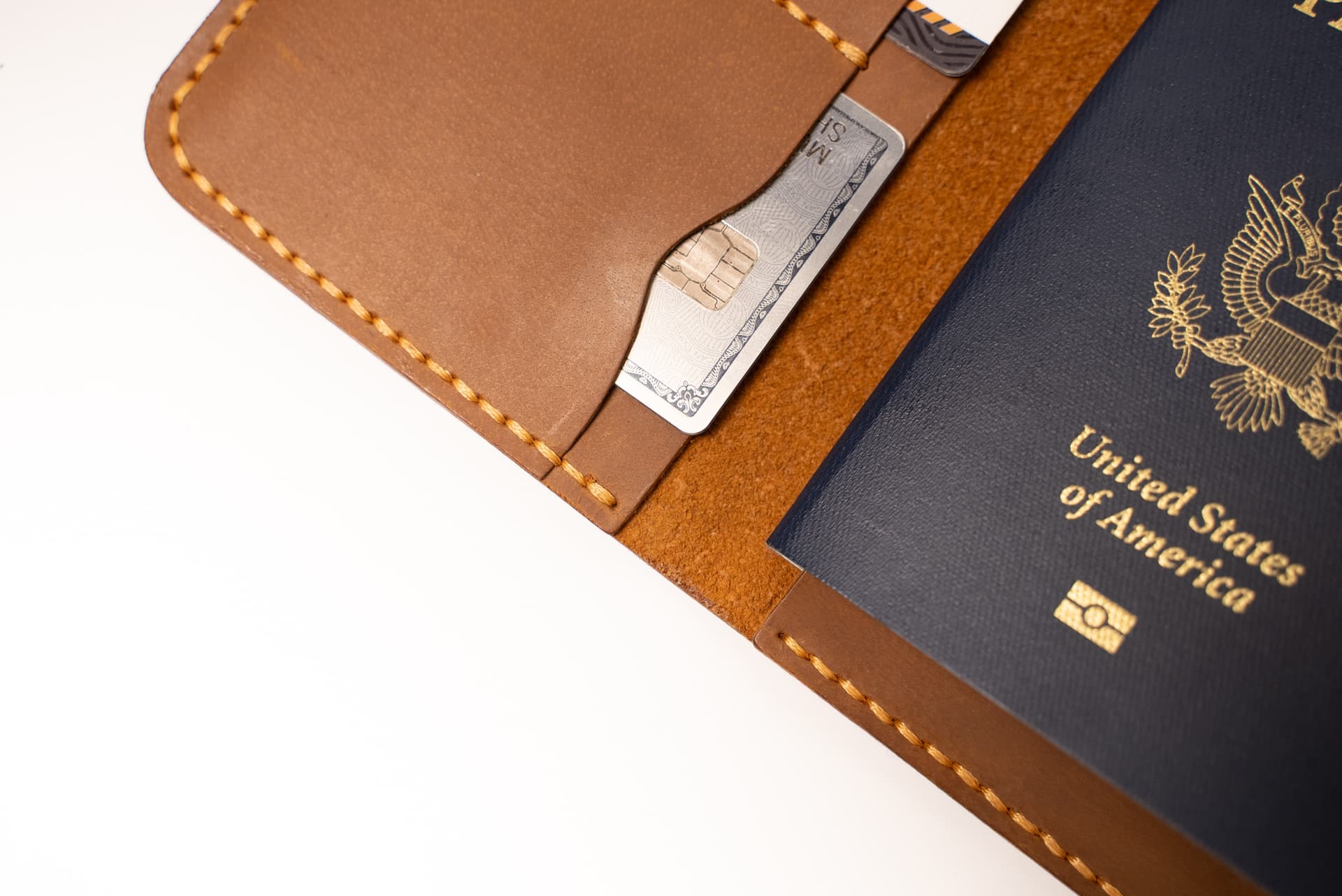 ROYAL Hand Made Passport Cover — Camel