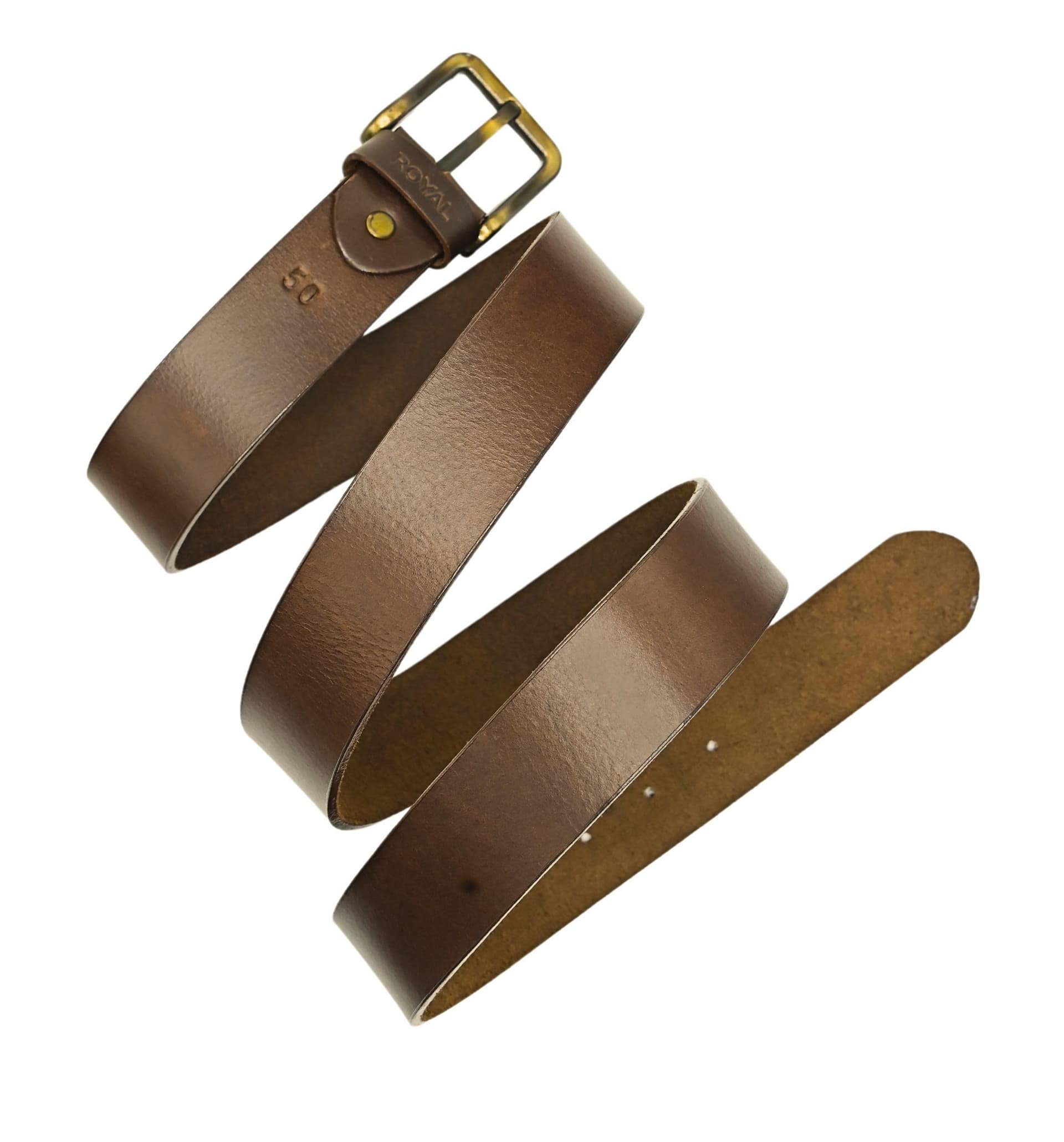 ROYAL Hand Crafted Leather Belts (Choclate Brown, 44)