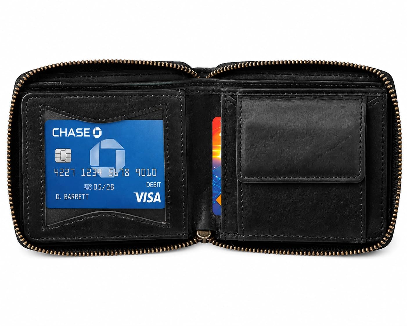ROYAL Men's Zipper Wallet, Bifold Wallet for Men with 6 Card Slots, 2 Cash Compartments & ID Window, Compact 2-Layer Wallet with Wraparound Zipper